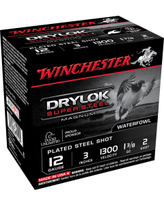 Winchester DRYLOK Super Steel 12 Gauge 2.75", 1 3/8oz, #2, 25rd Box