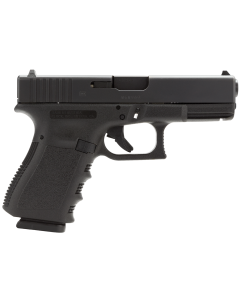 Glock 19 Gen 3 Compact 9mm 15+, 4.02" Black Stainless Steel Barrel, Matte Black Serrated Steel Slide, Black Polymer Frame w/Picatinny Rail, Black Finger Grooved Grip Right Hand 