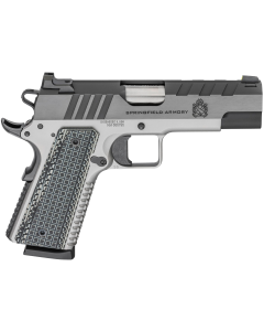 Springfield Armory 1911 Emissary 45 ACP 8+1, 4.25" Stainless Match Grade Bull Steel Barrel, Blued/Stainless Serrated/Tri-Top Cut Steel Slide, Stainless Steel Frame w/Beavertail, Black VZ Thin-Line G10 Grip, Right Hand
