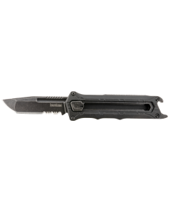 Kershaw 1195 Interstellar 2.70" OTF Tanto Part Serrated Black Oxide Blackwash 8Cr13MoV SS Blade, Black Textured w/Bottle Opener Glass-Filled Nylon Handle, Includes Pocket Clip