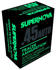 Piney Mountain Supernova Green Tracer Non Corrosive 45 ACP 225gr FMJ 20rd Box