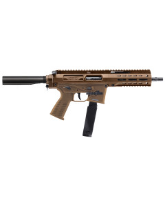 B&T Firearms  SPC10 9mm Luger 30+1 8.90", Coyote Brown, Buffer Tube Brace, Polymer Grip, Tri-Lug Adapter (Glock Mag Compatible)