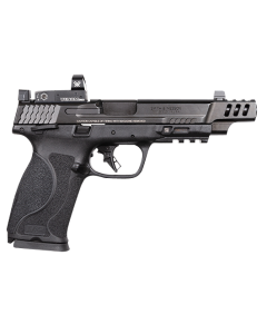 Smith & Wesson M&P M2.0 Bundle Full Size Frame 10mm Auto 15+1, 5.60" Black Armornite Steel Ported Barrel, Black Armornite Optic Cut/Ported/Serrated Stainless Steel w/Vortex Venom Slide, Black Polymer Frame w/Picatinny Rail