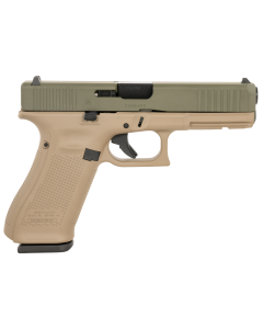 Glock G17 Gen 5 9mm 17+1, 4.49" Black GMB Barrel - FDE Cerakote