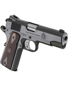 Springfield Armory 1911 Garrison 45 ACP 7+1 4.25" Stainless Match Grade Barrel, Blued Serrated Carbon Steel Slide & Frame w/Beavertail, Thinline Wood Grip