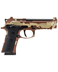 Beretta USA 92XI Combat Full Size Frame 9mm Luger 15+1 4.70" Black Inox Steel Barrel, Chocolate Chip Camo Cerakote Serrated Steel Slide & Steel Frame w/Beavertail & Picatinny Rail, Black Textured Grip