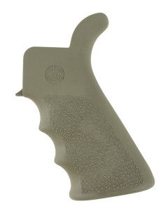 Hogue AR-15/M-16 Rubber Grip Beavertail with Finger Grooves OD Green