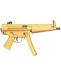 HK SP5 RAL8000 9mmx19 30+1 8.86" Black Navy-Style Threaded Barrel, Flat Dark Earth Receiver, FDE Polymer Grip, 2 Magazines