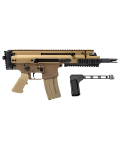 FN SCAR 15P 5.56 NATO 30+1, 7.50" Black Steel Barrel, Flat Dark Earth Anodized Picatinny Rail Aluminum Receiver, SB Tactical Brace, Ambidextrous