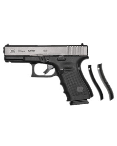 Glock G19 Gen4 Compact 9mm Luger 15+1 4.02" Black Steel Barrel, Matte Black Serrated Slide & Polymer Frame w/Picatinny Rail/Serrated Trigger Guard, Black Textured Finger Grooved w/Interchangeable Backstrap Grips, Right Hand