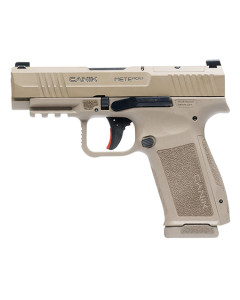 Canik  Mete MC9LS *CA Compliant 9mm Luger 10+1 3.63" Black Steel Barrel, Desert Cerakote Steel Serrated Slide, Flat Dark Earth Polymer Frame