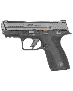 Smith & Wesson M&P Shield X Sub-Compact Frame 9mm Luger 10+1 3.60" Black Armornite Target Crown Barrel, Black Armornite Stainless Steel Optic Cut/Serrated Slide, Black Polymer Frame w/Picatinny Rail, Textured Grip, Manual Thumb Safety