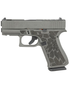 Glock G43X MOS Slim 9mm Luger 10+1 3.41" Ported Barrel, Black Cerakote Steel Optic Cut/Ported/Serrated Slide, Cobalt Cerakote Polymer Frame w/Front Rail, Black/Cobalt Textured Grip, RMSc Footprint