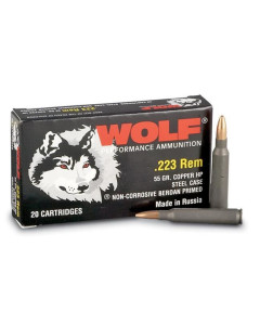 Wolf 223 FMJ 55gr Steel Case 1000rd Case