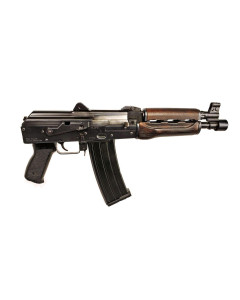 Zastava ZPAP85 AK-47 Pistol BULGED TRUNNION 1.5MM RECEIVER - Stained Wood Handguard | 5.56NATO | 10" Chrome Lined Barrel