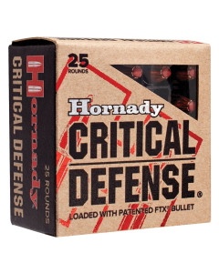 Hornady Critical Defense FTX 9mm Luger 115 GR Flex Tip Expanding 25 Rds