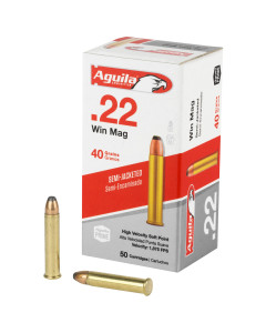 Aguila Ammunition 22WMR, 40 Grain, Soft Point, 50 Round Box 1B222401
