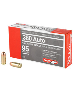 Aguila Ammunition Pistol, 380ACP, 95 Grain, Full Metal Jacket, 50 Round Box 1E802110