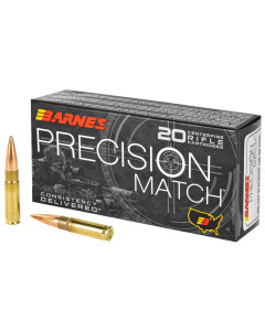 Barnes Precision Match Burner, 300 Blackout, 125 Grain, Open Tip Match Bt, 20 Round Box 30737
