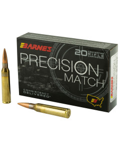 Barnes Precision Match, 338 Lapua, 300 Grain, Open Tip Match Boat Tail, 20 Round Box 30728
