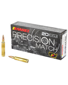 Barnes Precision Match, 556NATO, 69 Grain, Open Tip Match Boat Tail, 20 Round Box 30846