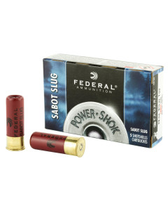 Federal PowerShok, 12 Gauge, 2.75", Max Dram, 1oz, Sabot Slug, Hollow Point,5 Round Box F127SS2
