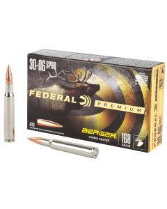 Federal Premium, Berger Hybrid Hunter, 30-06, 168 Grain, 20 Round Box P3006BCH1