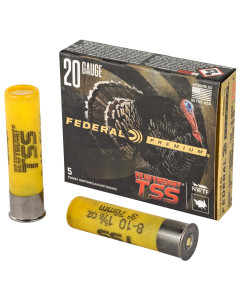 Federal Heavyweight TSS with Flightcontrol Flex, 20 Gauge 3", 8-10 Combo, 1 5-8oz, 5 Round Box, California Certified Nonlead Ammunition PTSSX295F 810