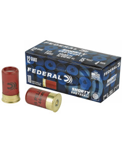 Federal Shorty Shotshell, 12 Gauge 1.75", #4 Buckshot, 10 Rd Box, 100Rd Case SH129 4B