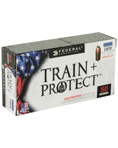 Federal Train & Protect, 9MM, 115 Grain, Versatile Hollow Point, 50 Round Box TP9VHP1
