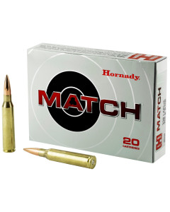 Hornady Match, 338 Lapua, 250 Grain, Boat Tail, Hollow Point, 20 Round Box 8230