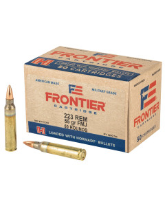 Frontier Cartridge Lake City, 223 Rem, 55 Grain, Full Metal Jacket, 50 Round Box FR1005