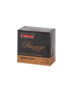 PMC Bronze Ammunition, 10MM, 175 Grain, Jacketed Hollow Point, 25 Round Box 10B