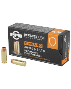 Prvi Partizan Handgun Defense, 10MM, 180Grain, Jacketed Hollow Point, 50 Round Box PPD10