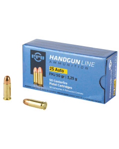 Prvi Partizan Pistol, 25ACP, 50 Grain, Full Metal Jacket, 50 Round Box PPH25