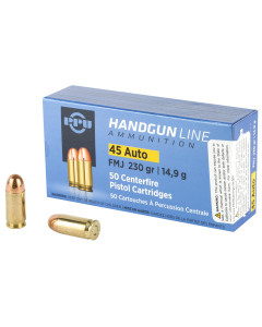 Prvi Partizan Pistol, 45 ACP, 230 Grain, Full Metal Jacket, 50 Round Box PPH45F