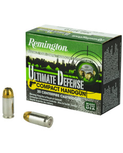 Remington Comp Handgun Defense Ammuntion, 380ACP, 102 Grain, Brass Jacketed Hollow Point, 20 Round Box 28964