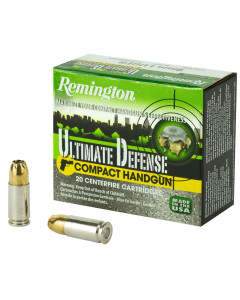 Remington Compact Ultimate Home Defense, 9MM, 124 Grain, Brass Jacketed Hollow Point, 20 Round Box 28963