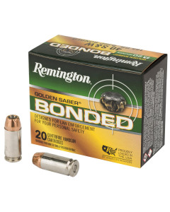 Remington Golden Saber, 40 S&W, 165 Grain, Brass Jacketed Hollow Point Bonded, 20 Round Box 29363