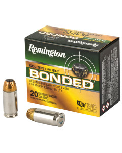 Remington Golden Saber, 45 ACP, 185 Grain, Brass Jacketed Hollow Point Bonded, 20 Round Box 29325