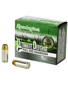 Remington Ultimate Defense, 40 S&W, 165 Grain, Brass Jacketed Hollow Point, 20 Round Box 28957