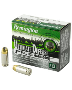 Remington Ultimate Defense, 40S&W, 180 Grain, Brass Jacketed Hollow Point, 20 Round Box 28939
