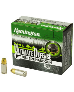 Remington Ultimate Defense, 9MM, 124 Grain, Brass Jacketed Hollow Point, 20 Round Box 28935