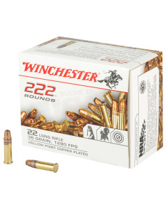 Winchester Ammunition Rimfire Ammunition, 22LR, 36 Grain, Hollow Point, 222 Round Box 22LR222HP