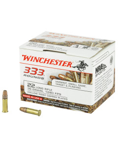 Winchester Ammunition Rimfire, 22LR, 36 Grain, Hollow Point, 333 Round Brick 22LR333HP