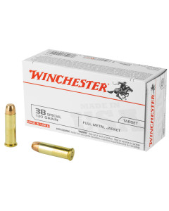 Winchester Ammunition USA, 38 Special, 130 Grain, Full Metal Jacket, 50 Round Box Q4171