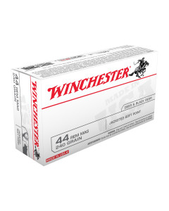 Winchester Ammunition USA, 44MAG, 240 Grain, Jacketed Soft Point, 50 Round Box Q4240