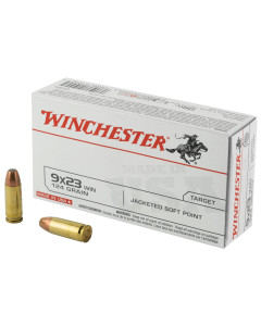 Winchester Ammunition USA, 9X23 WIN, 124 Grain, Jacket Soft Point, 50 Round Box Q4304