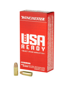 Winchester Ammunition USA Ready, 9MM, 115 Grain, Full Metal Jacket, 50 Round Box RED9