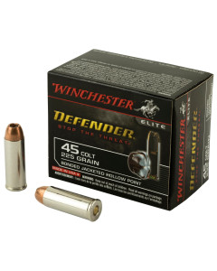 Winchester Ammunition Defender, PDX1, 45LC, 225 Grain, Bonded Jacketed Hollow Point, 20 Round Box S45CPDB